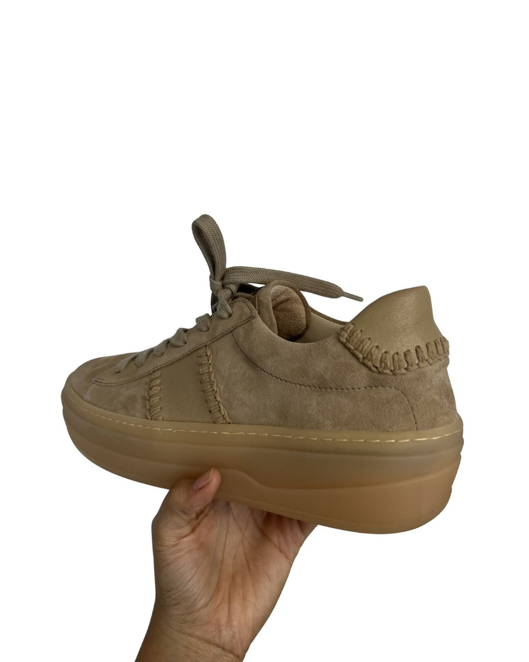 GABOR Beige Suede Sneakers (Size 7.5)