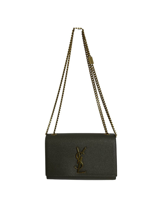 YVES SAINT LAURENT Kate Small Tassel Olive Green Shoulder Bag