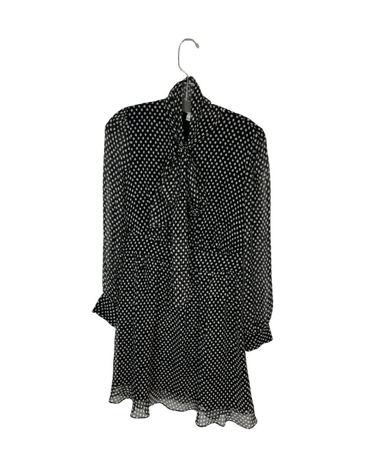 DIANE VON FURSTENBERG Arabella Black & White Silk Dress (Size 6)