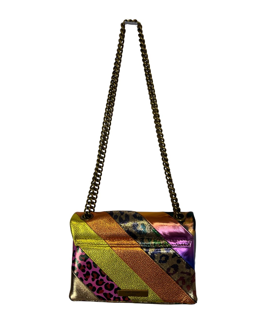 KURT GEIGER Animal Print Metallic Kensington Purse