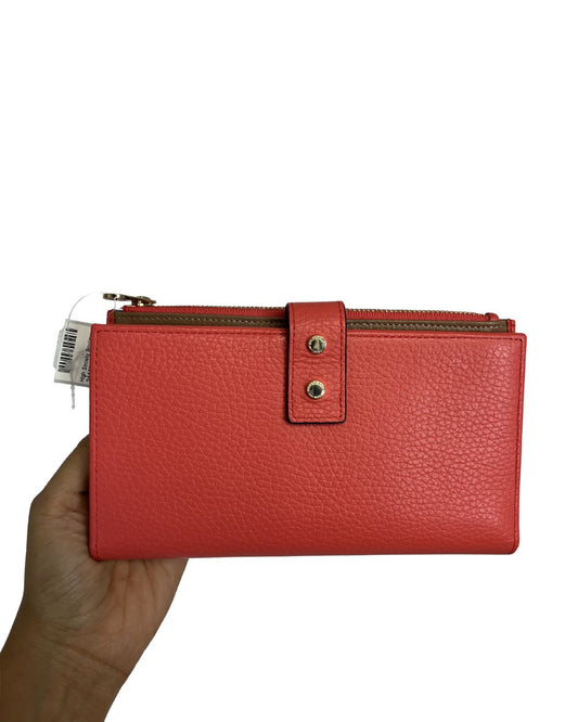 POURCHET Coral Pink Foldover Wallet