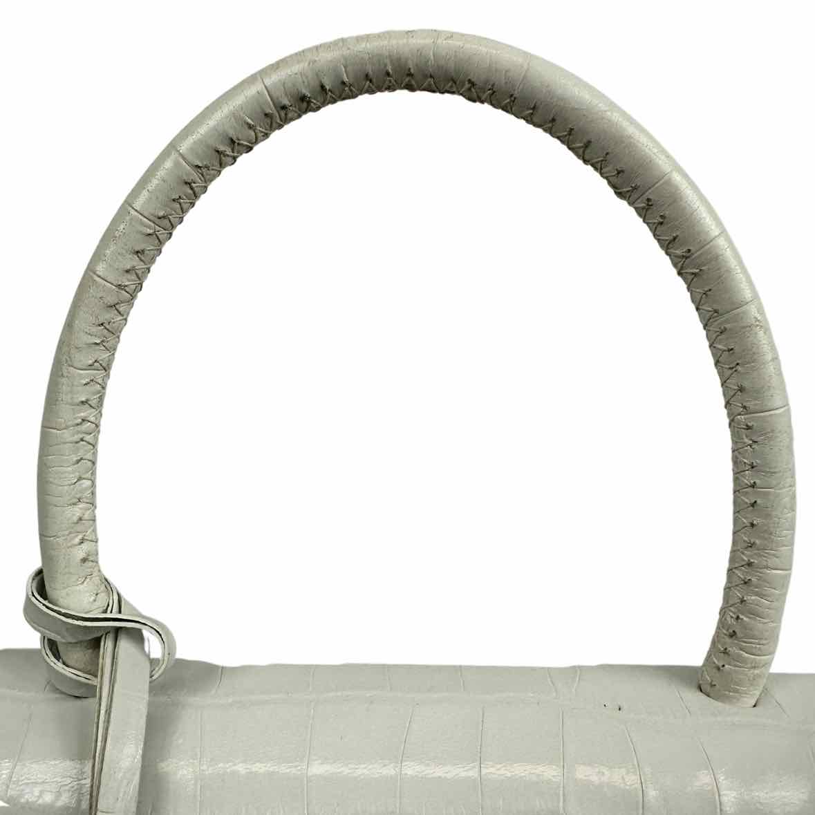 PRADA White Alligator Top Handle Bag