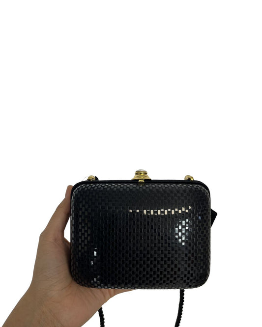 ST. JOHN Black Mini Crossbody Evening Clutch Purse