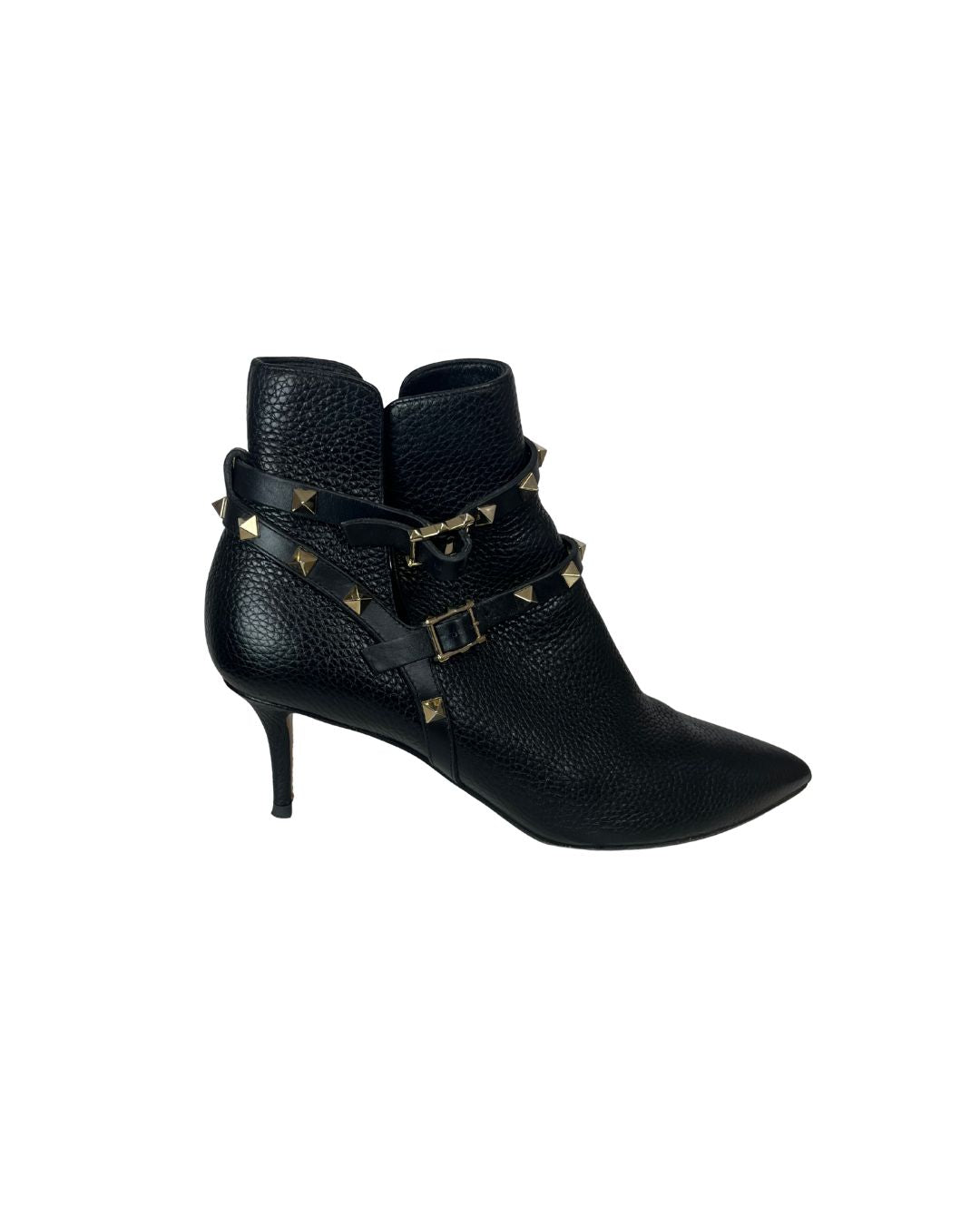 VALENTINO Black Rock Stud Ankle Boots