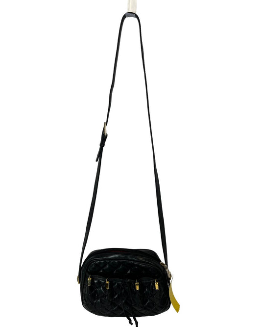JUDITH LEIBER Black Quilted Leather Crossbody Bag