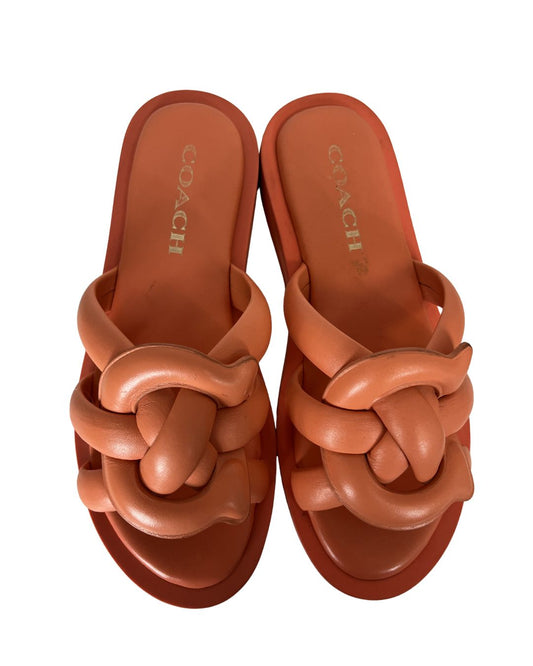 COACH Georgie Orange Slide Mules (Size 6)