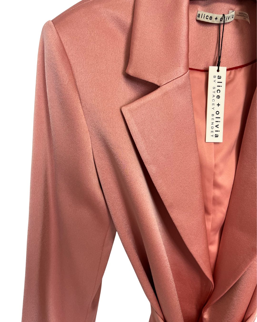ALICE & OLIVIA Pink Satin Blazer (Size L)