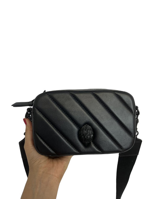KURT GEIGER Soho Black Leather Camera Crossbody Bag