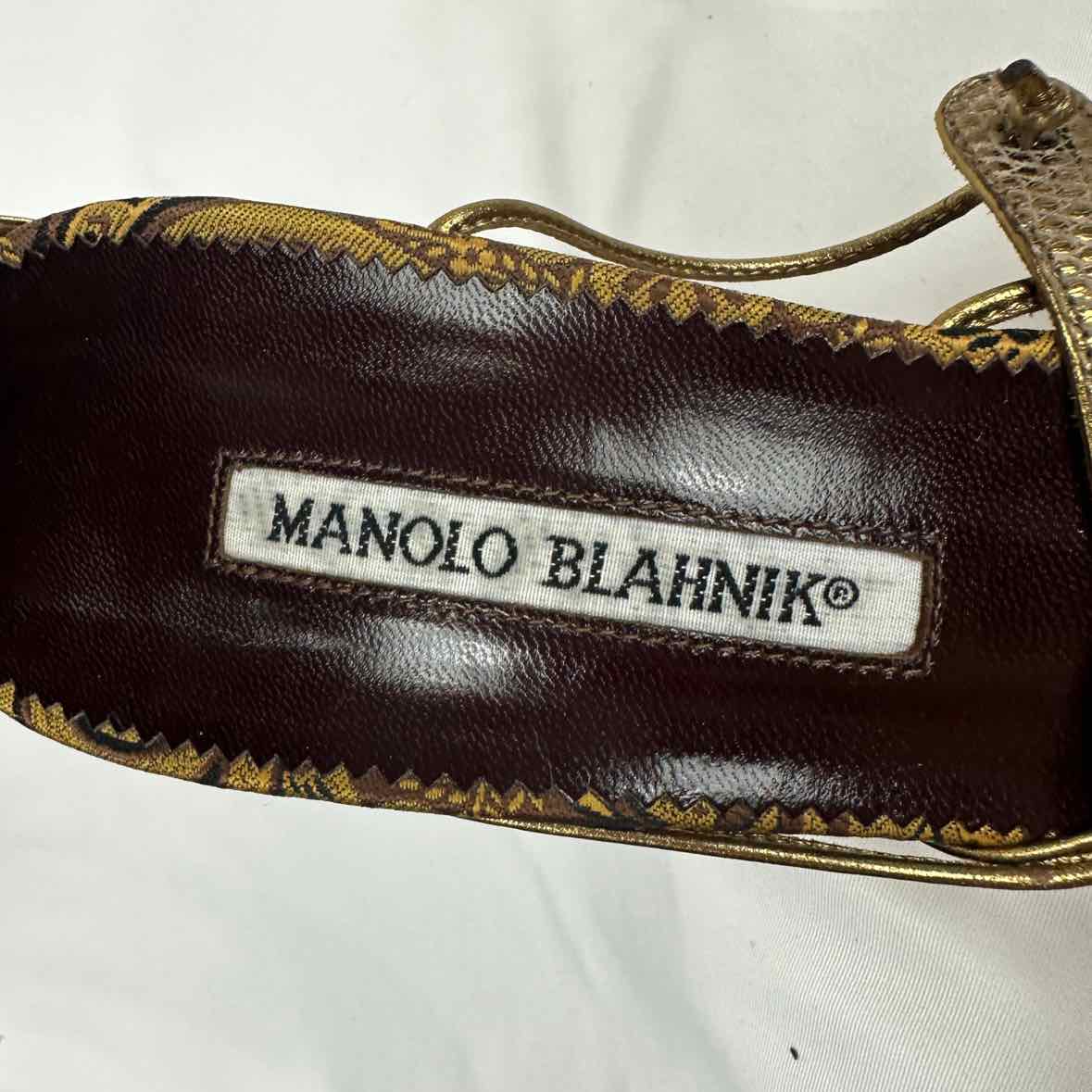 Manolo Blahnik 10 Brown Print Shoes