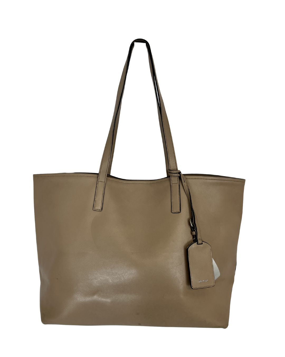 PRADA City Calf Leather Tan Tote Bag