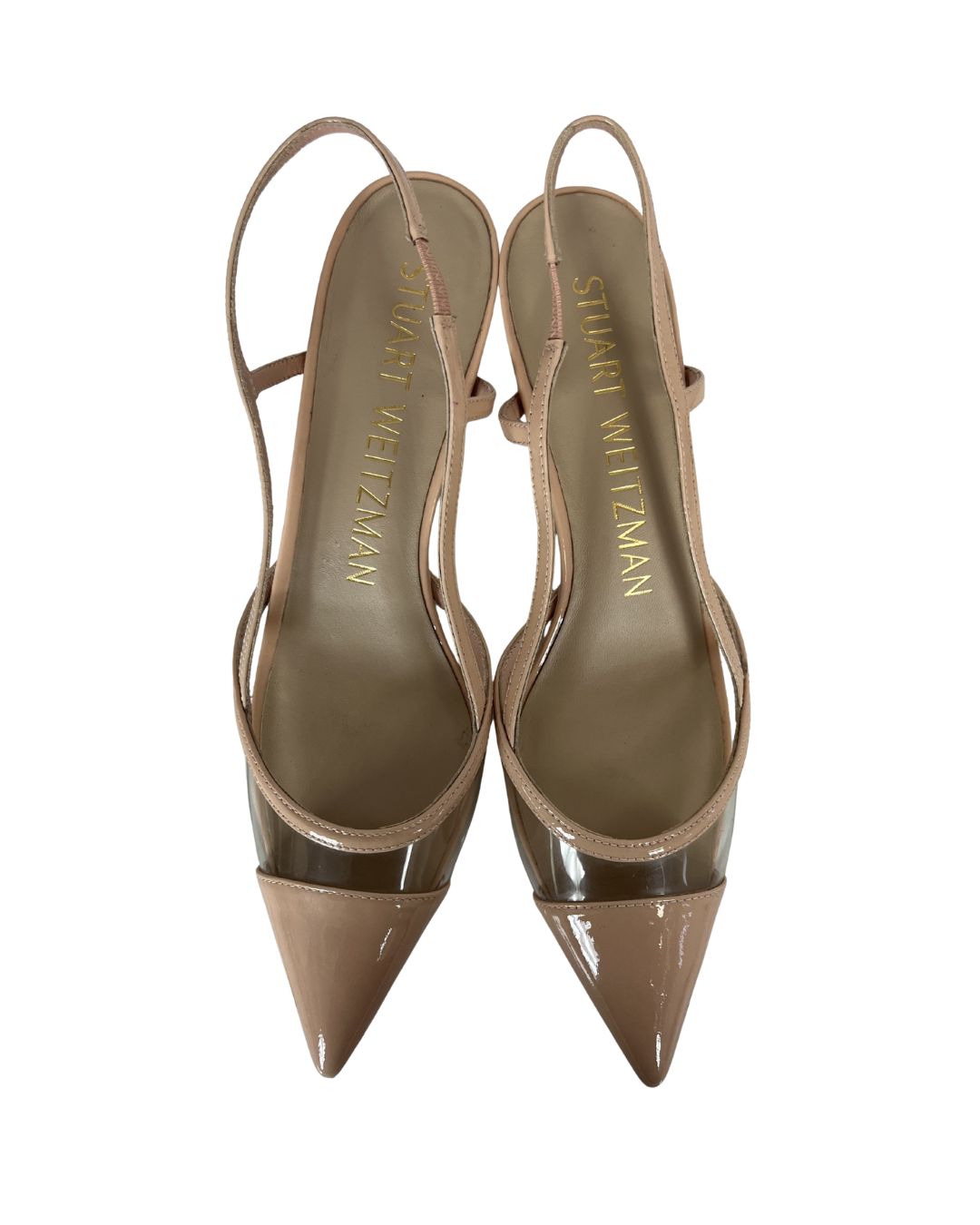 STUART WEITZMAN Nude Leather Kitten Heels (Size 6.5)