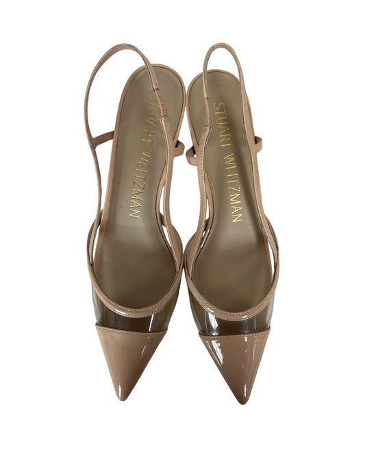 STUART WEITZMAN Nude Leather Kitten Heels (Size 6.5)