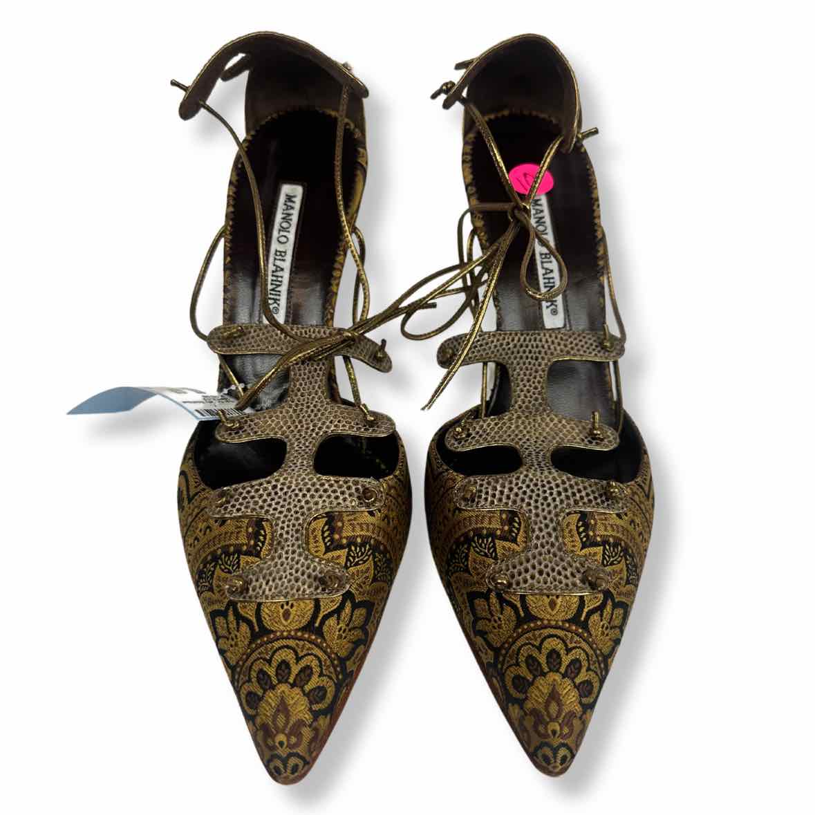 Manolo Blahnik 10 Brown Print Shoes