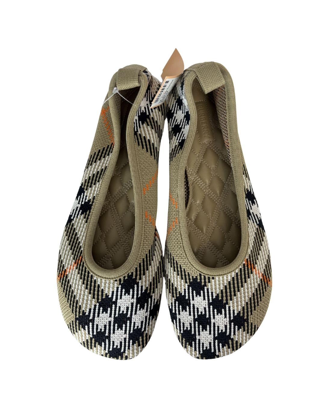 BURBERRY Check Knit Baby Ballerina Flats (Size 6.5)