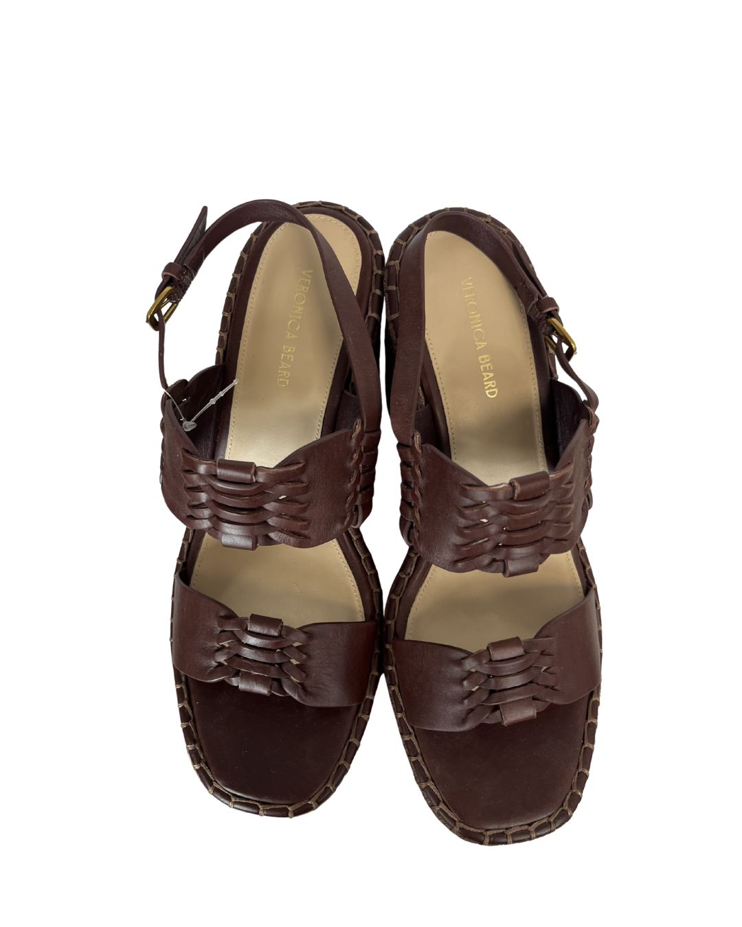 VERONICA BEARD Riya Woven Leather Espadrille Sandals (Size 8)