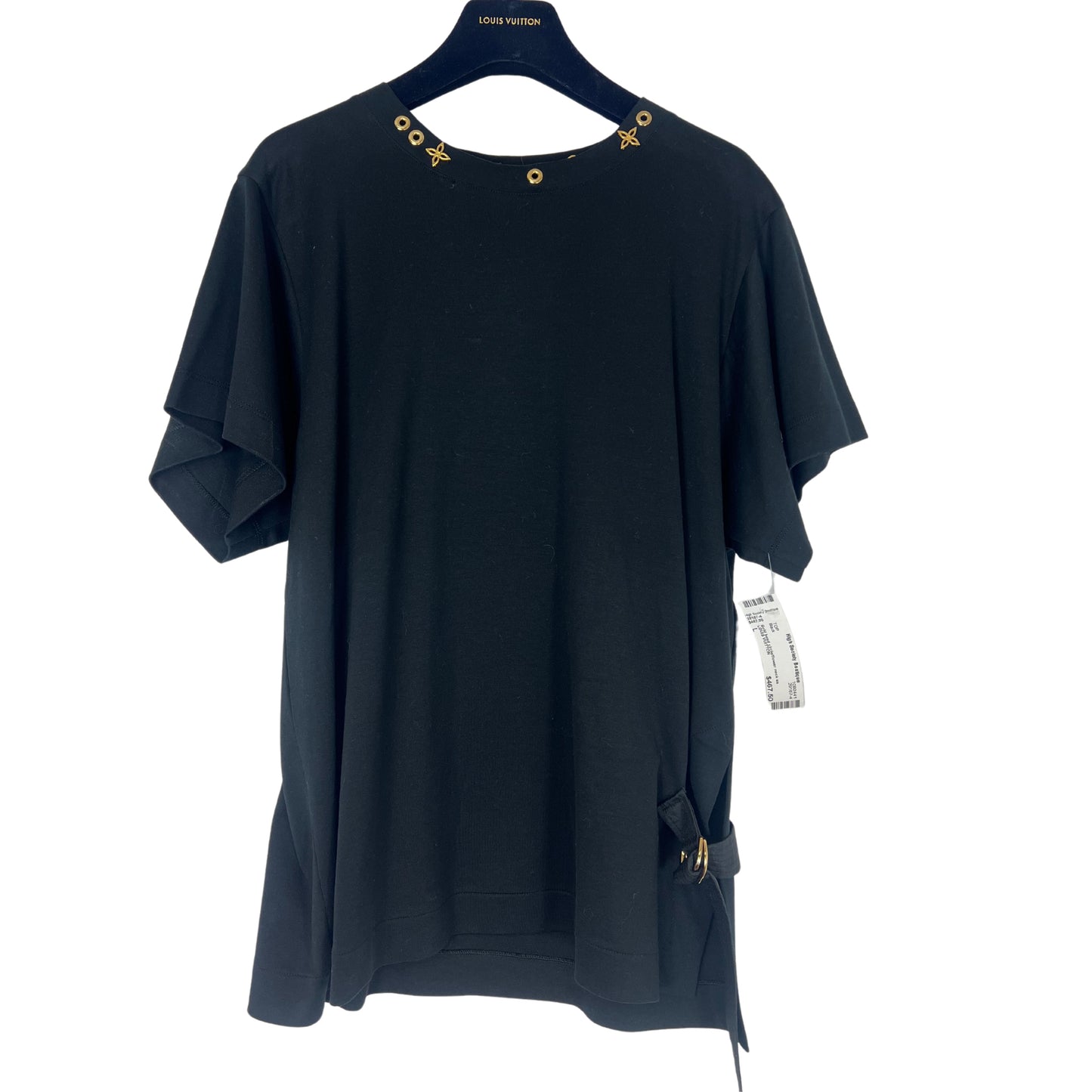 LOUIS VUITTON Black Side Strap T-Shirt