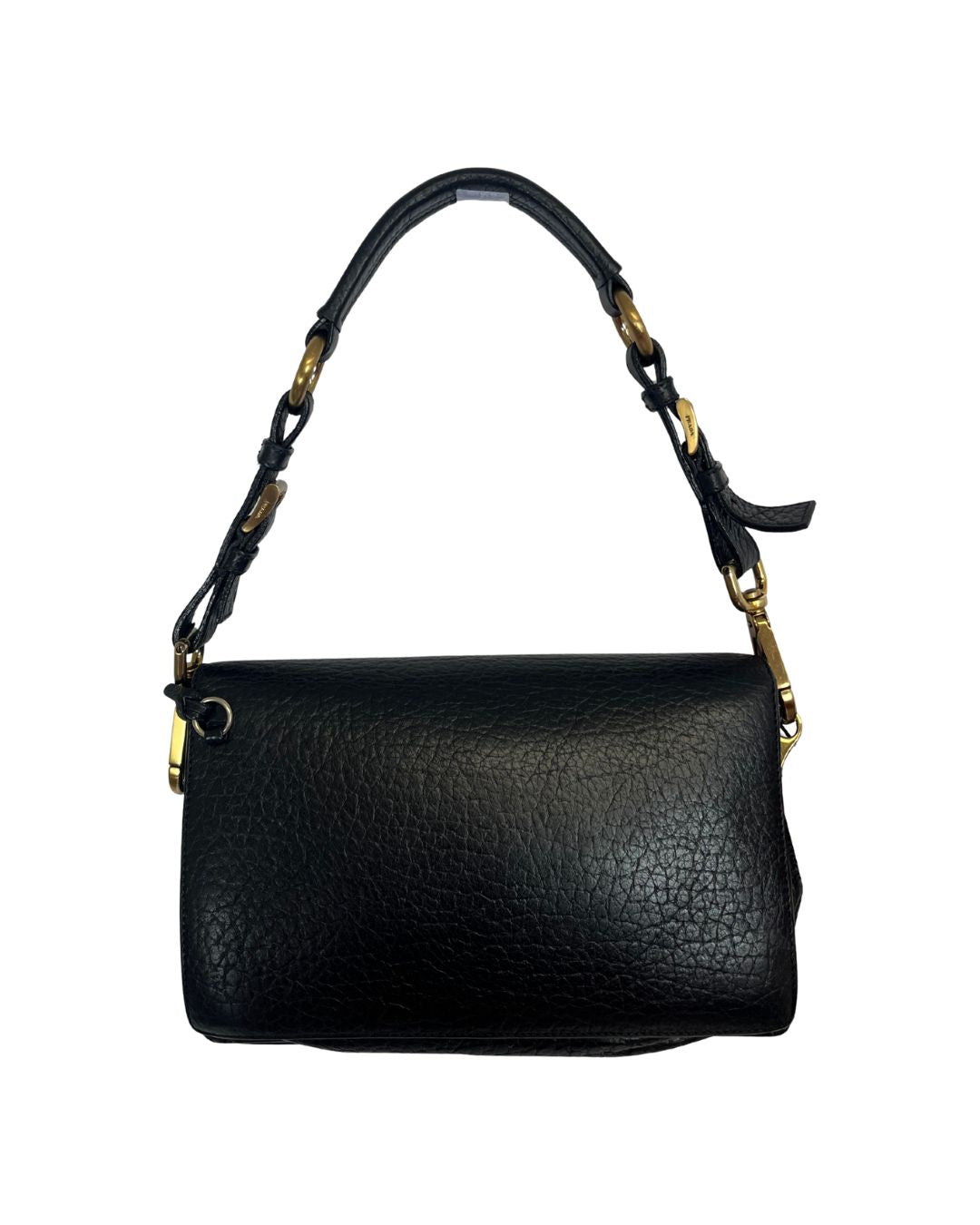 PRADA Berlino Sound Black Leather Shoulder Bag