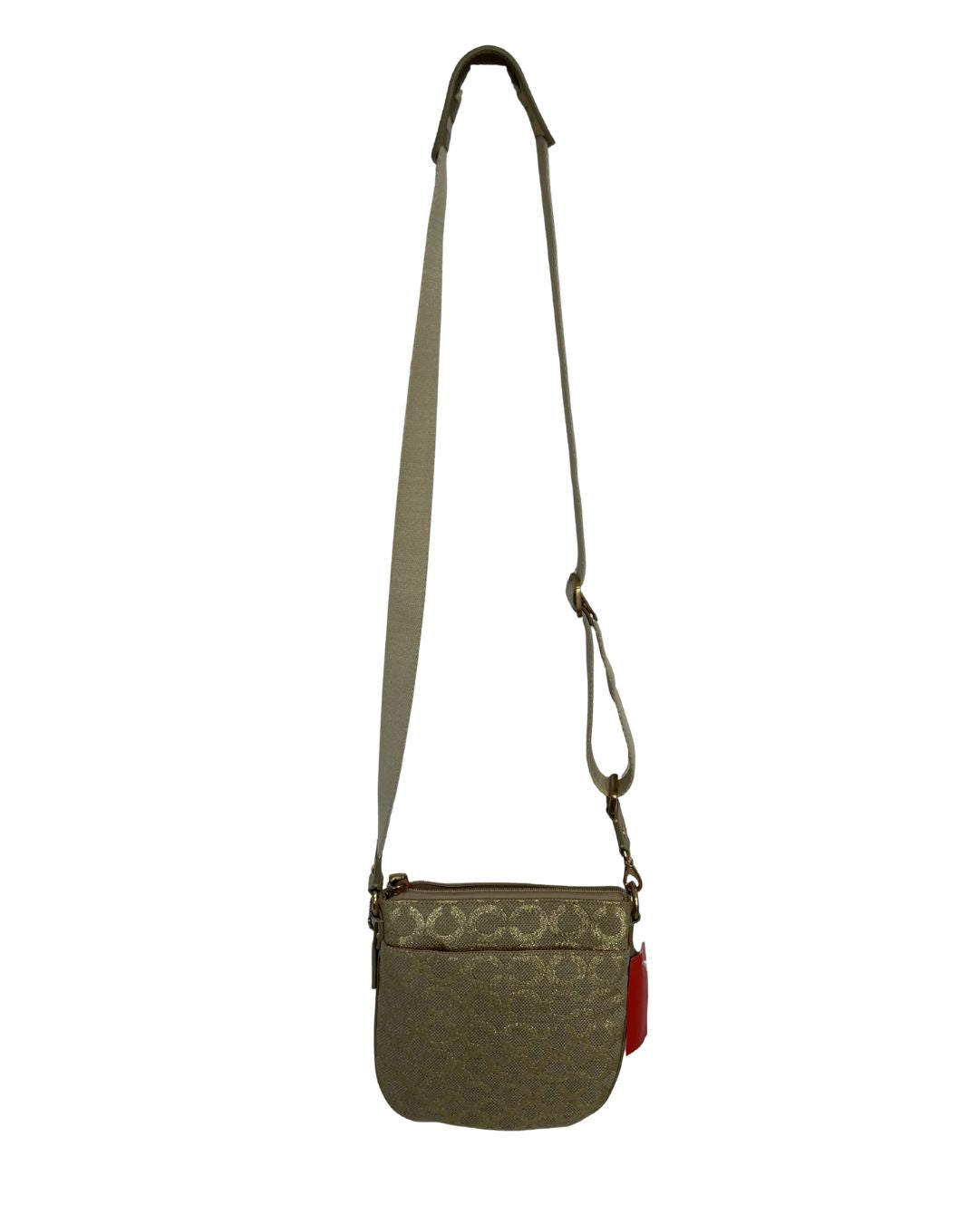 COACH Gold Metallic Canvas Crossbody Bag