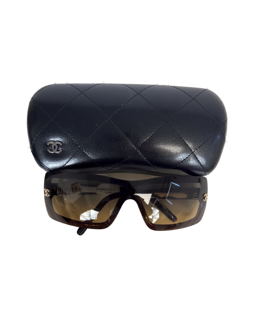 CHANEL Shield Brown Frame Sunglasses