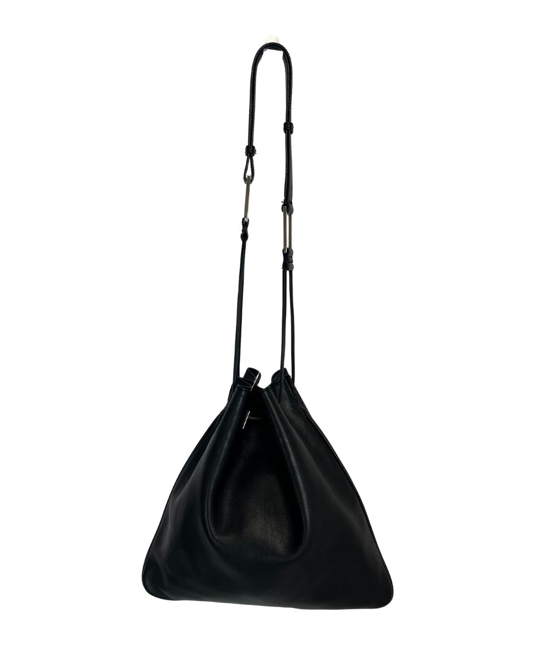 GUCCI Black Leather Bucket Bag Purse