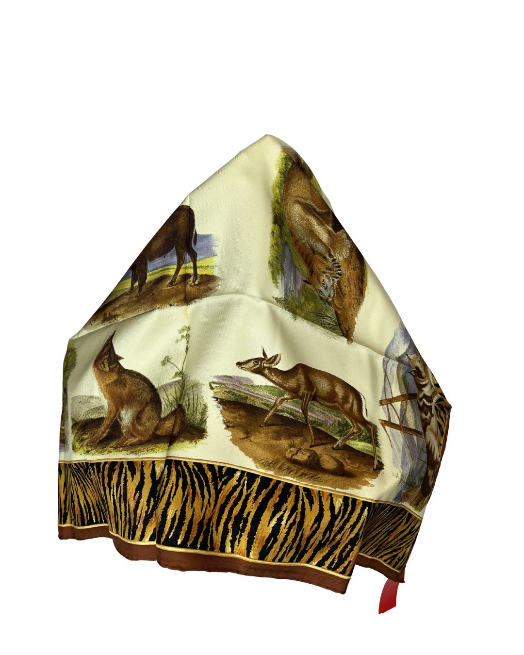 GUCCI Wildlife Animal Print Silk Scarf