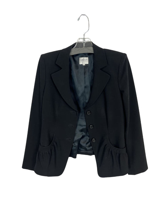 ARMANI COLLEZIONI Black Blazer & Skirt Suit Set (Size 6 )