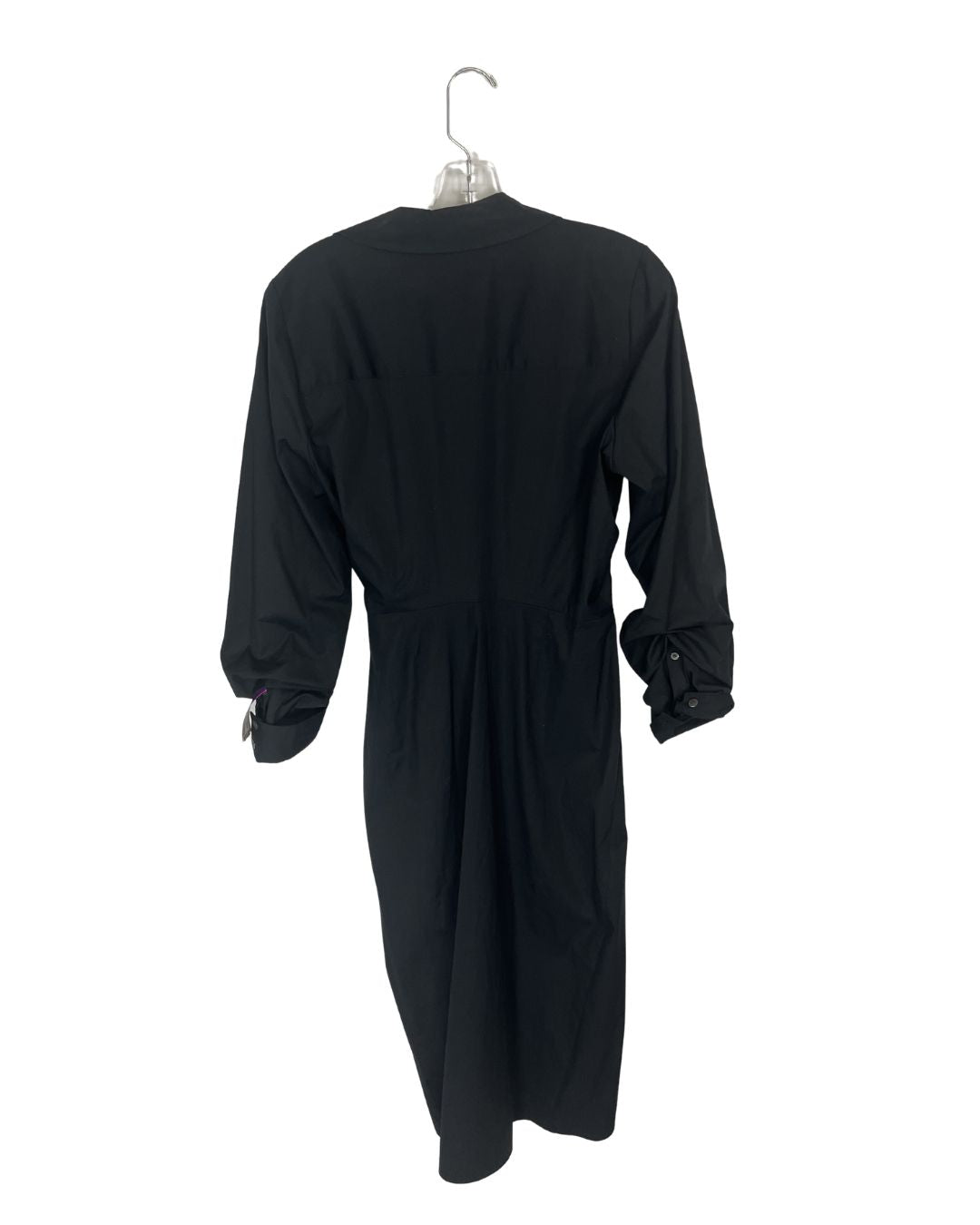 VERONICA BEARD Afton Black Wrap Front Midi Dress (Size 10)