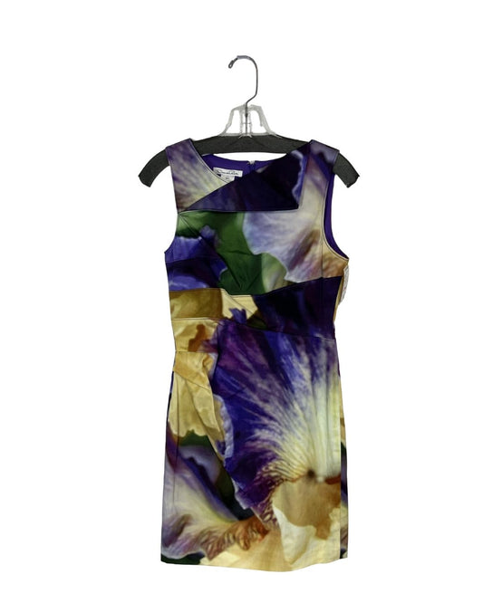 OSCAR DE LA RENTA Purple Print Dress (Size 4)
