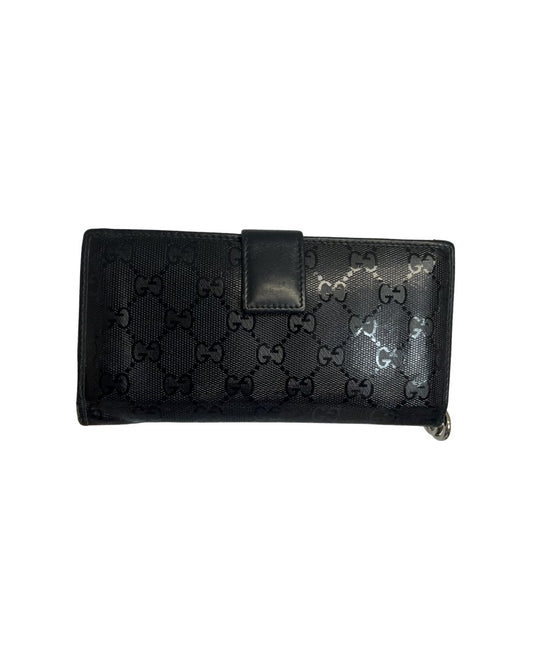 GUCCI Black Monogram GG Imprime Long Wallet
