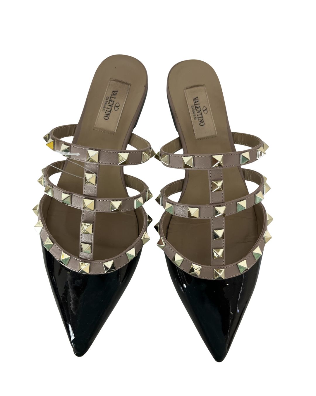 VALENTINO Rockstud Leather Mule Flats (Size 7)