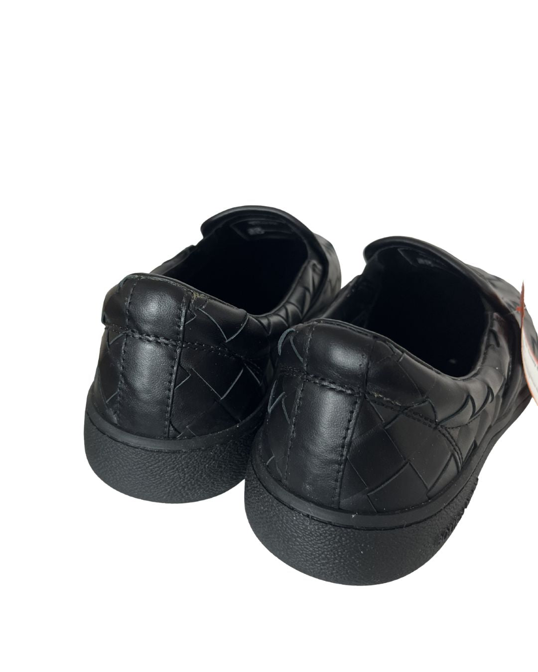 BOTTEGA VENETA Woven Black Leather Sneakers (Size 8.5)