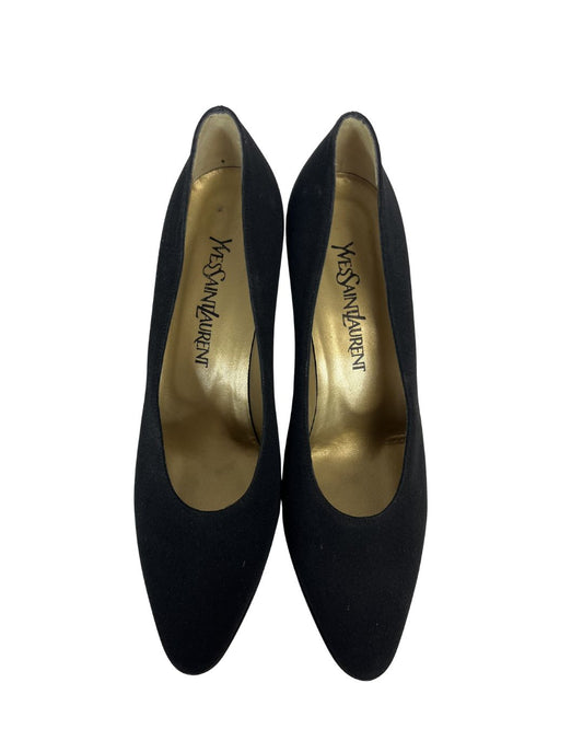 YVES ST LAURENT Vintage Black Platform Pumps (Size 8.5)