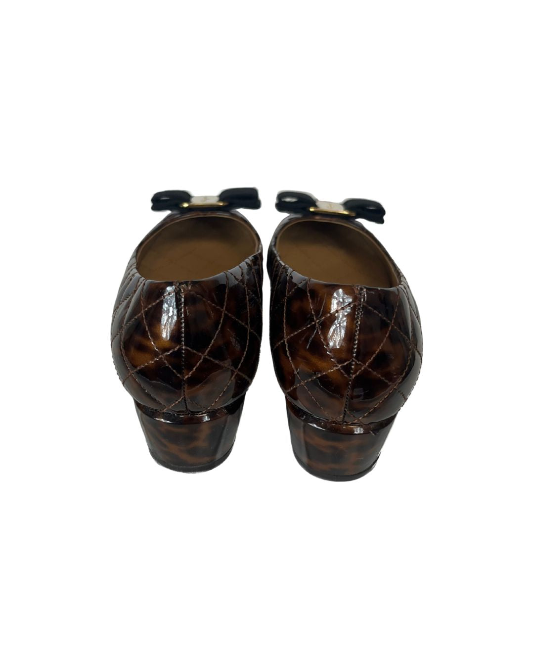 FERRAGAMO Patent Leather Brown Pumps