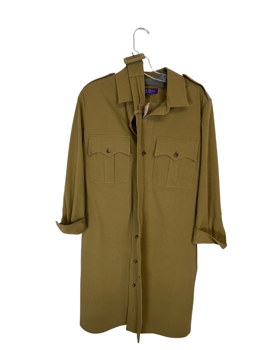 RALPH LAUREN Button Up Tan Dress (Size 12)
