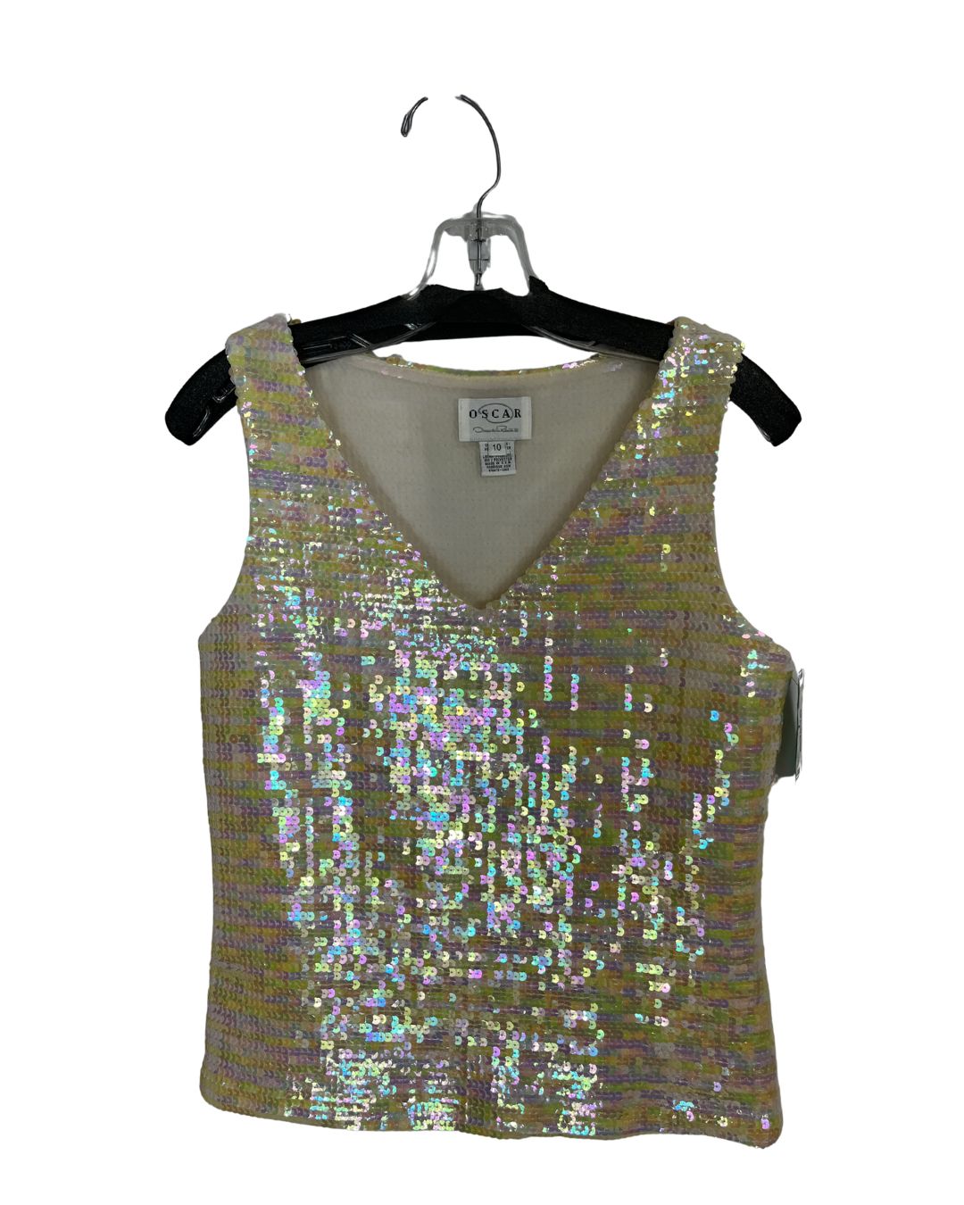 OSCAR DE LA RENTA Sequin Vest Top (Size 10)