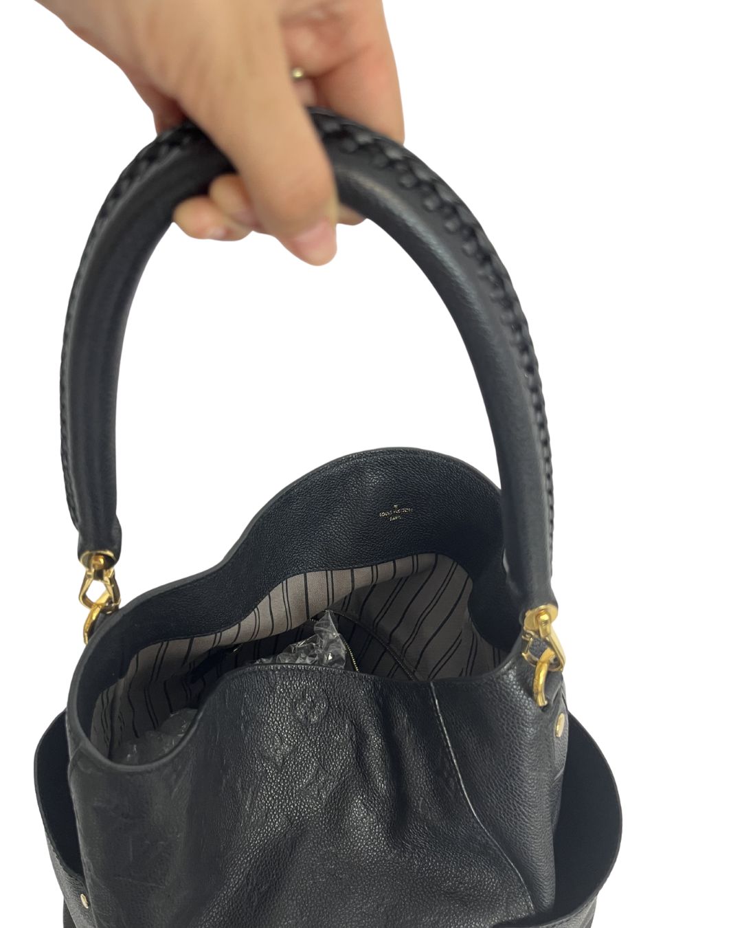 LOUIS VUITTON Bagatelle Monogram Empreinte Black Leather Bag