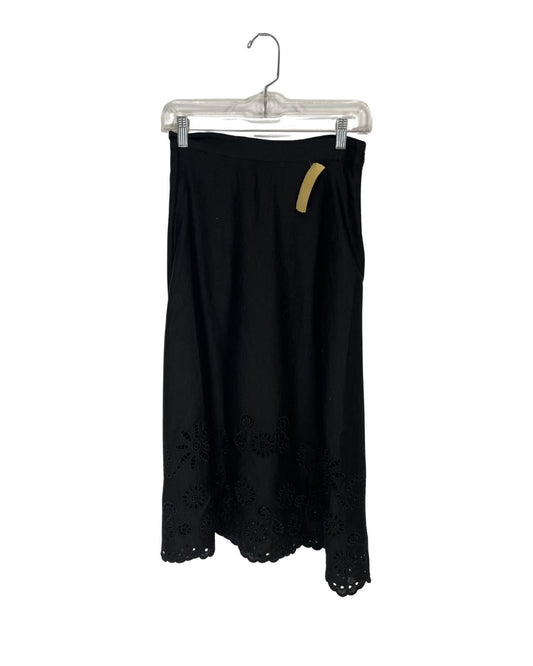 ELIE TAHARI Black Linen Midi Skirt (Size 2)