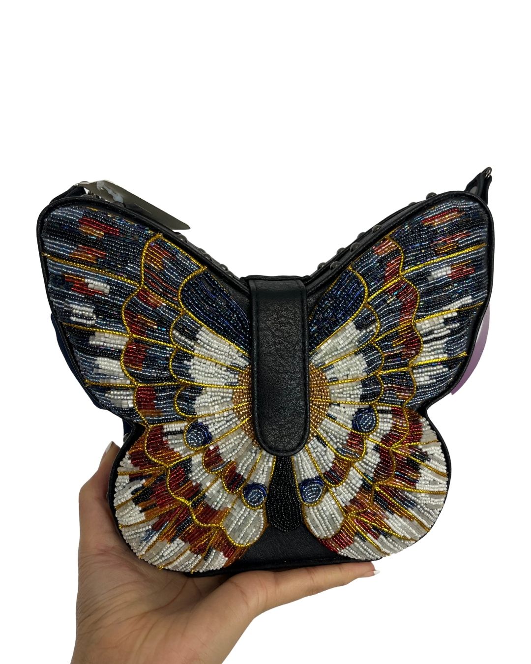 MARY FRANCES Dream Chaser Beaded Butterfly Handbag