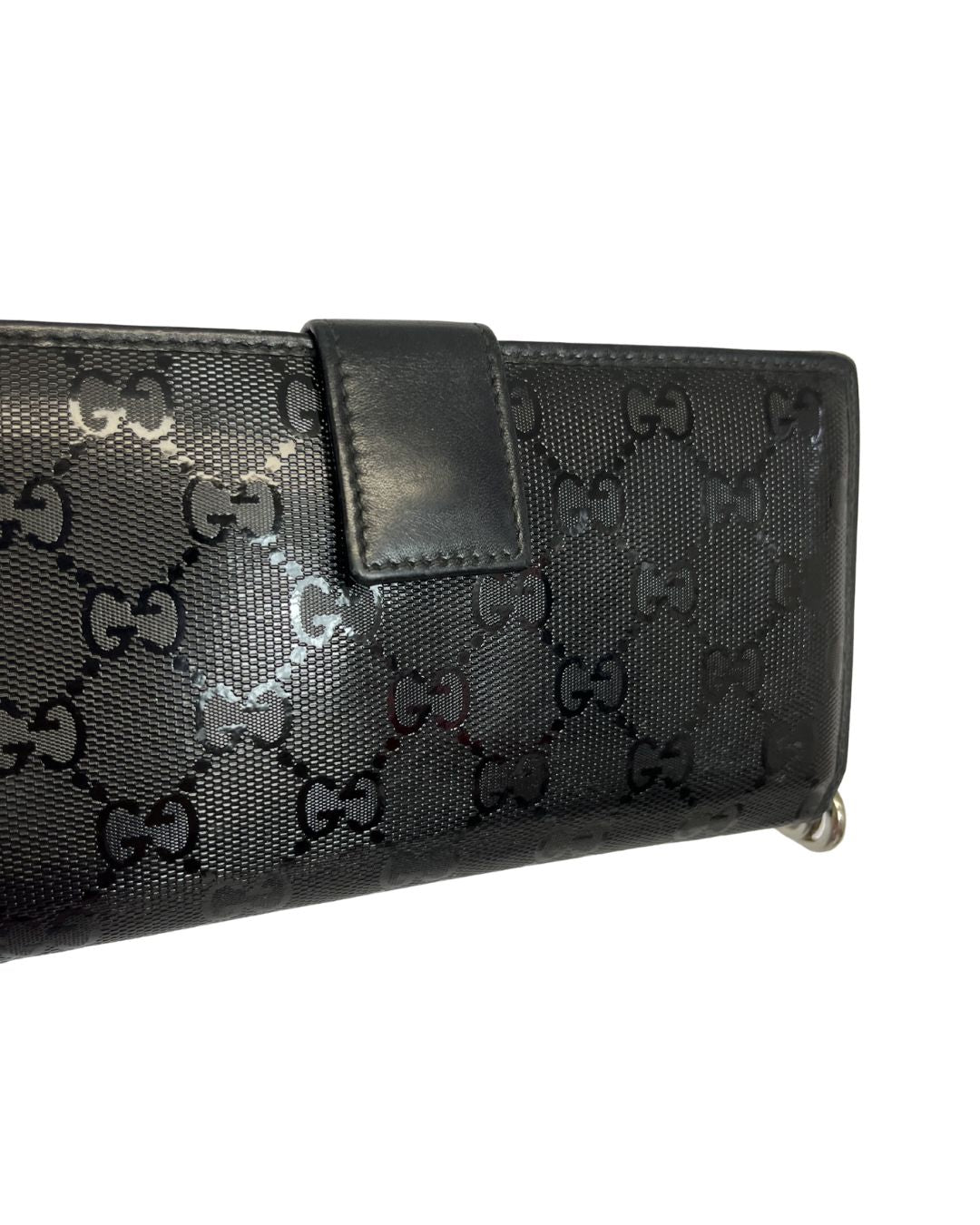 GUCCI Black Monogram GG Imprime Long Wallet
