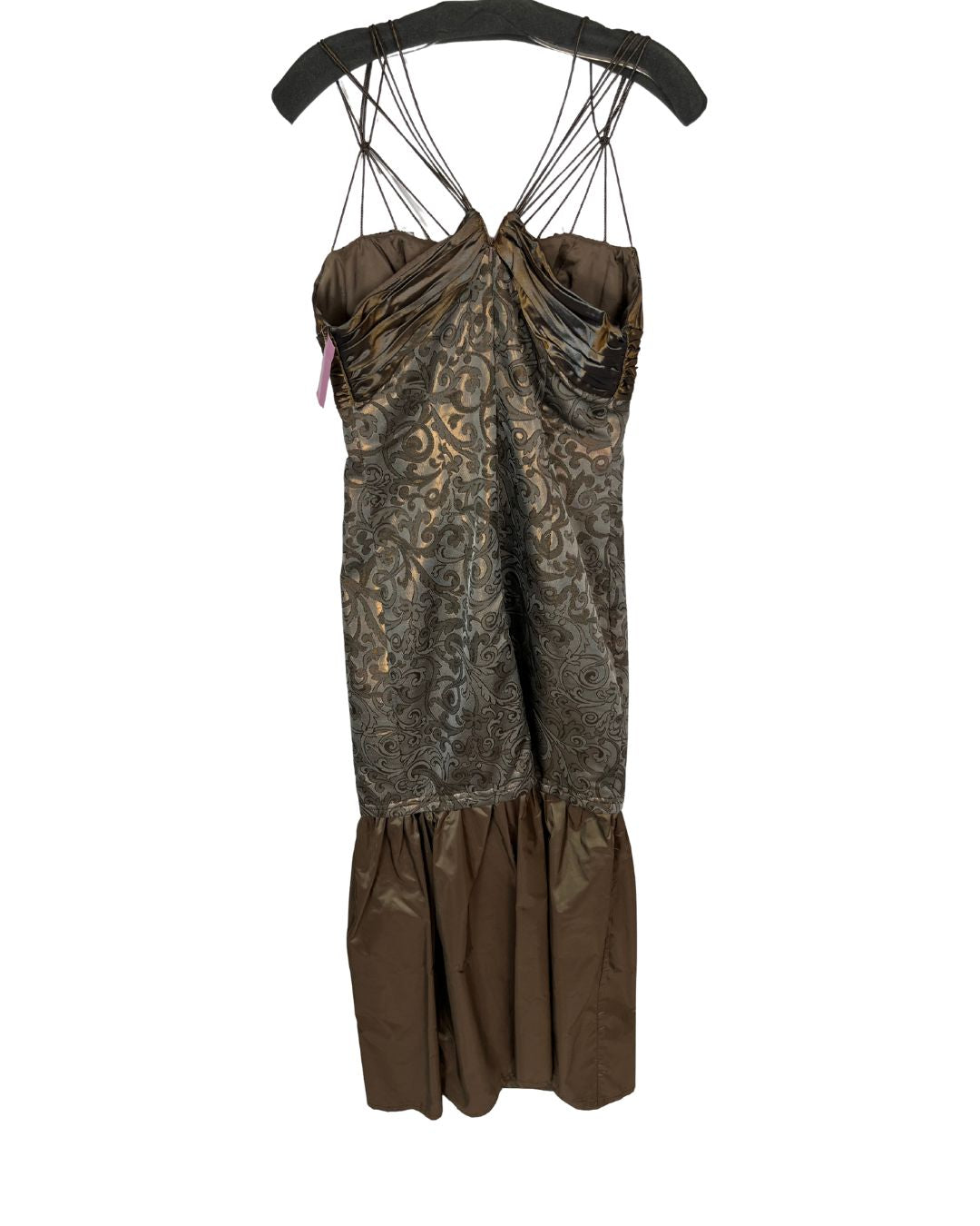 BADGLEY MISCHKA Size 8 Brown Print Gown