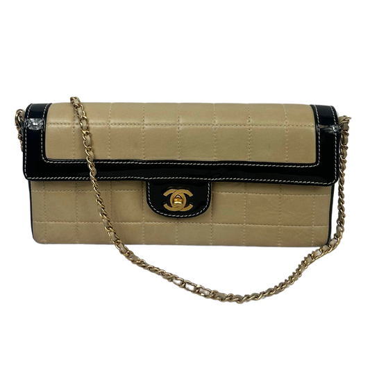CHANEL Tan Quilted and Black Handbag