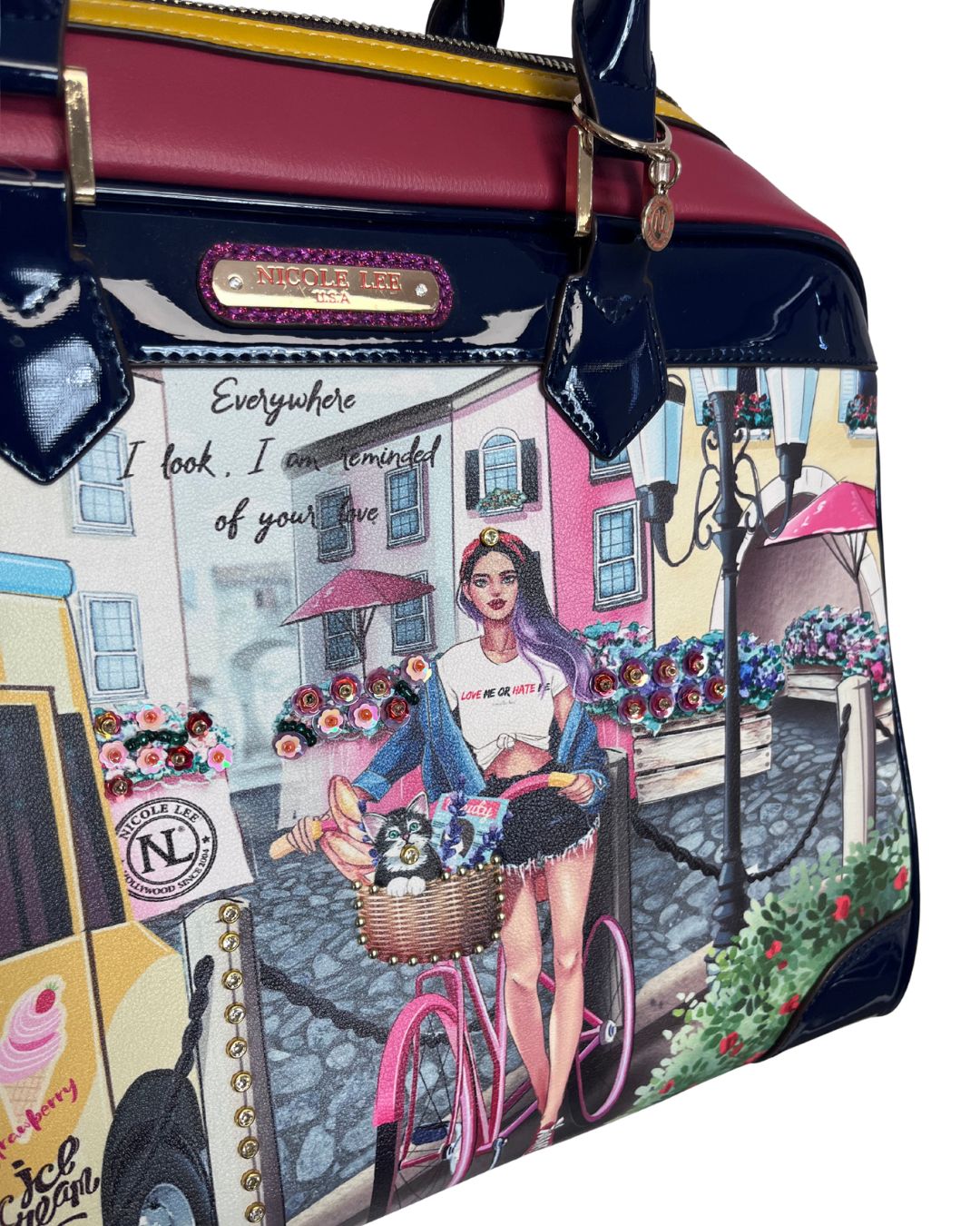 NICOLE LEE Cozy Street In Milan Weekender Tote Bag