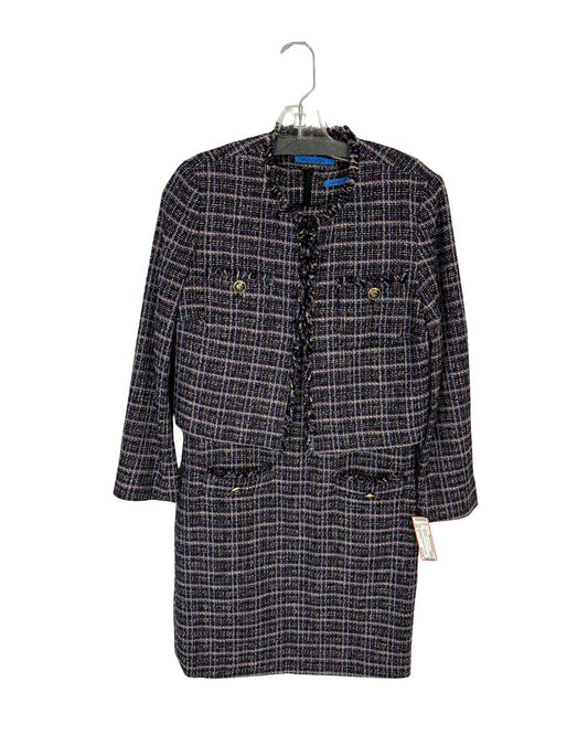 J. McLAUGHLIN Navy Tweed Dress & Jacket Set (Size S)