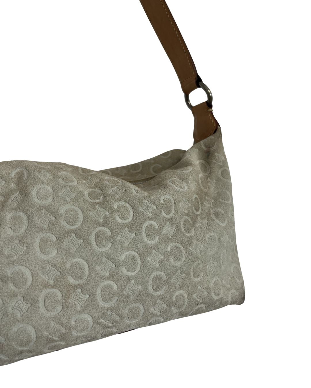 CELINE Vintage C Macadam Suede Shoulder Bag
