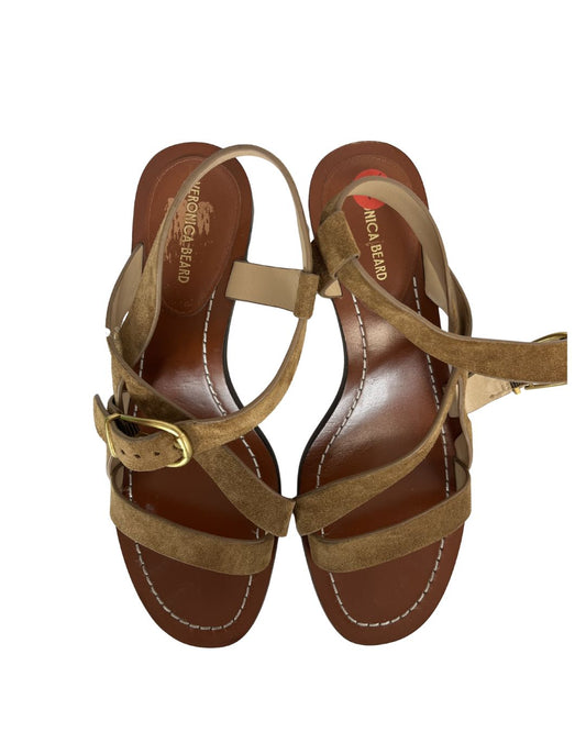 VERONICA BEARD Etta Brown Suede Sandal Heels (Size 7.5)
