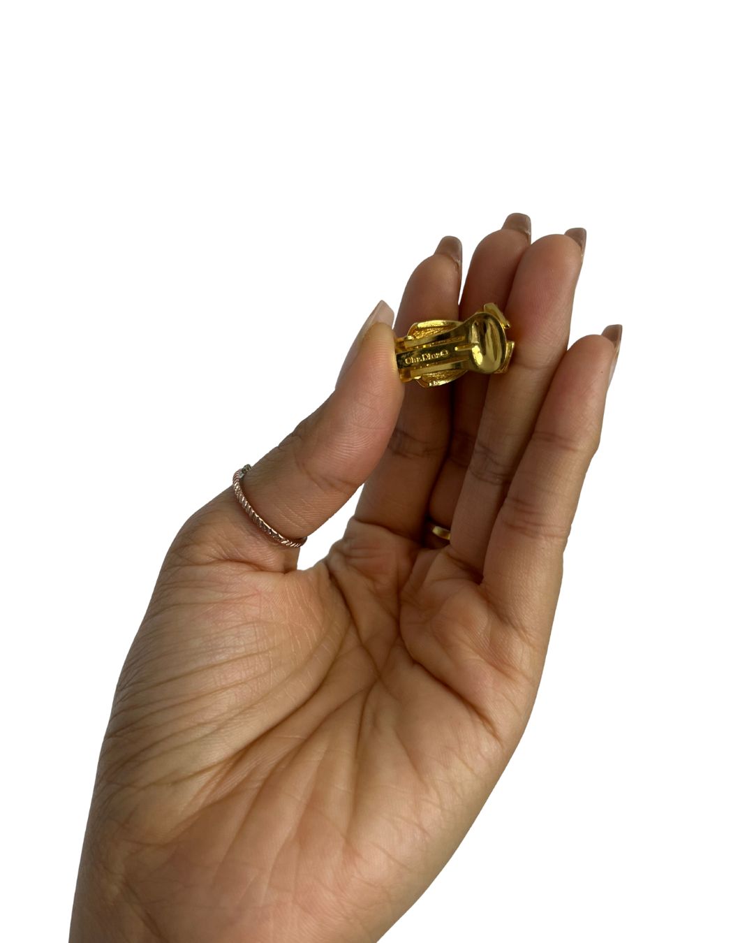 DIOR Vintage Gold & Black Tone Clip-On Earrings