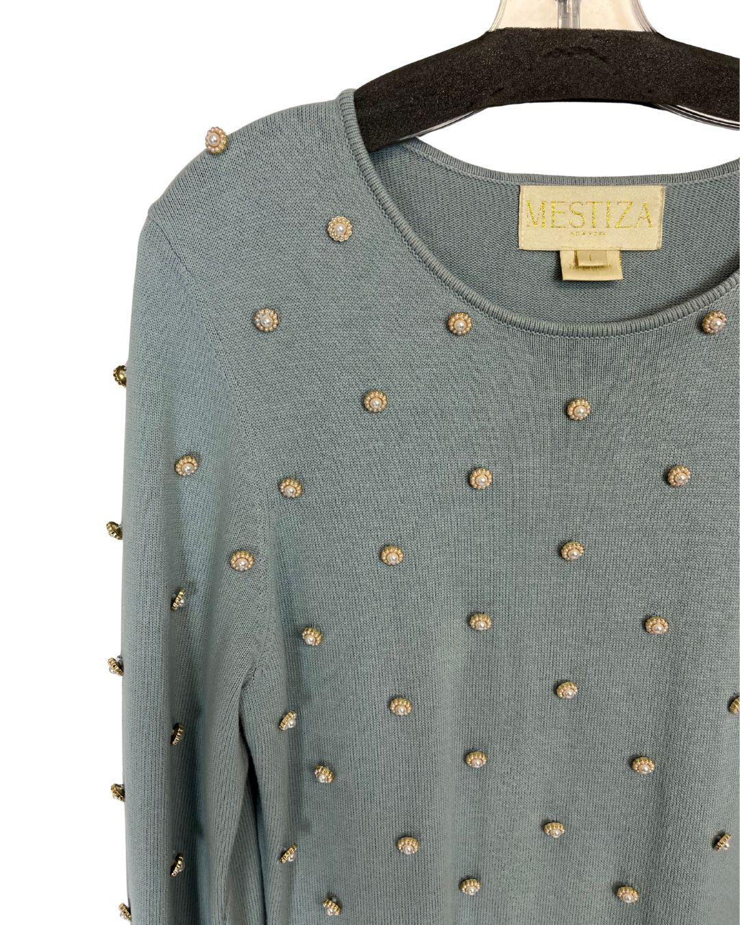 MESTIZA New York Amalia Blue Knit Dress (Size L)