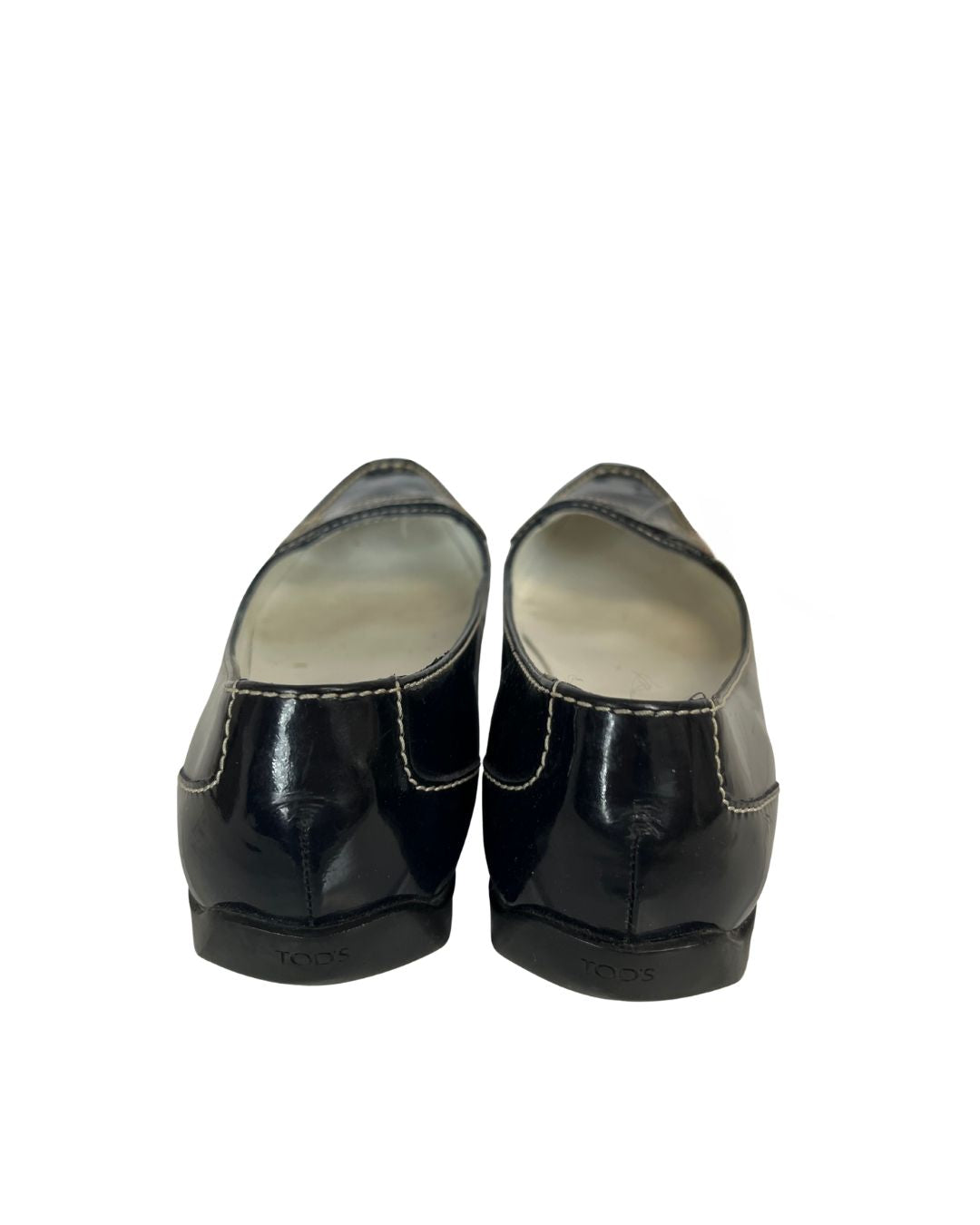 TOD'S Black Patent Leather Loafer Flats (US 8)