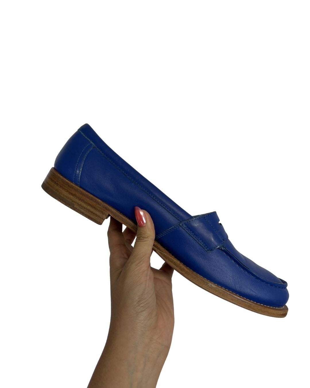 PRADA Vintage Blue Leather Loafers (Size10)