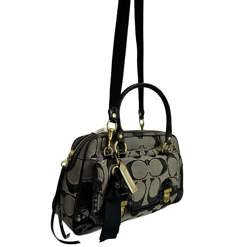 Coach Patent Leather & Logo Print Crossbody – Ribbon Tassel Detail
